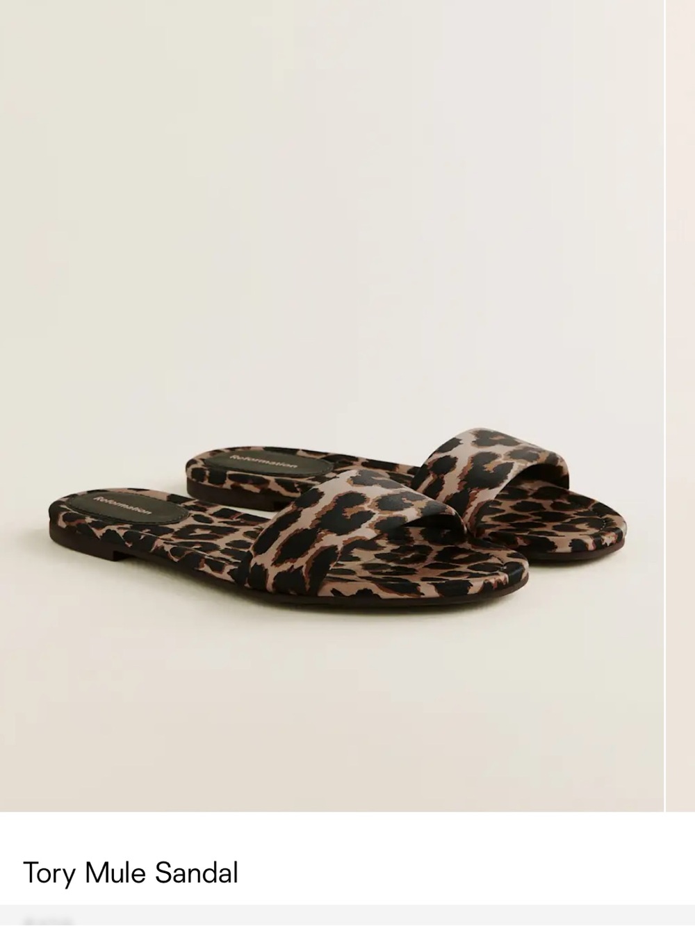 NWT in box Reformation Tory Mule Sandal Brown - Size 10